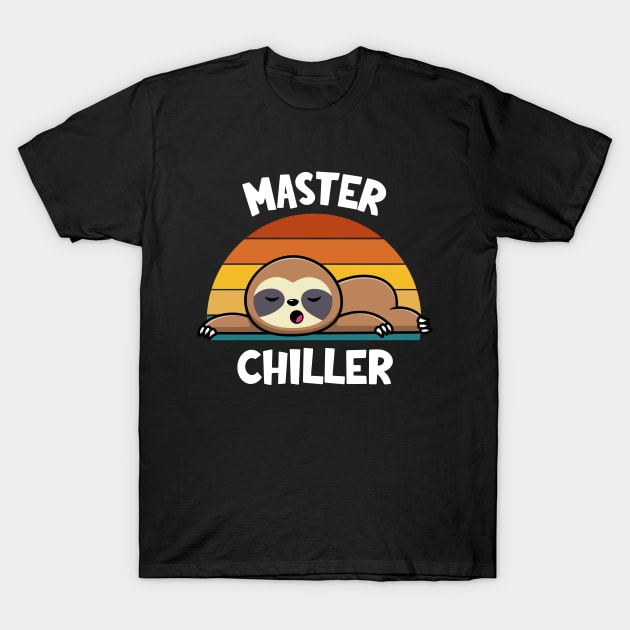 Kawaii Sloth - Master Chiller | Funny Sloth Sunset T-Shirt by SnuggleNook